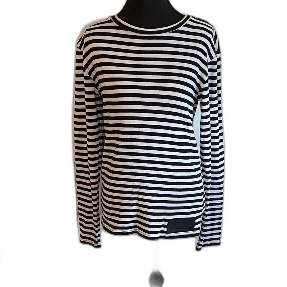 Killstar Black & White Striped Long-Sleeve Women's Top